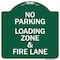 Signmission No Parking Loading Zone & Fire Lane Heavy-Gauge Aluminum Architectural Sign, 18" x 18", GW-1818-9960 A-DES-GW-1818-9960 - alternate 1